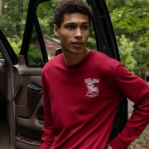 GOAT USA Long Sleeved Tee, Adult M, Burgundy